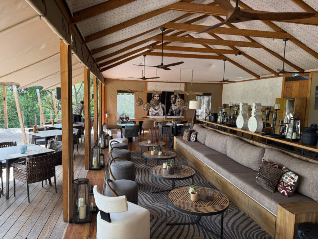 View of the interior of the restaurant at the Camp