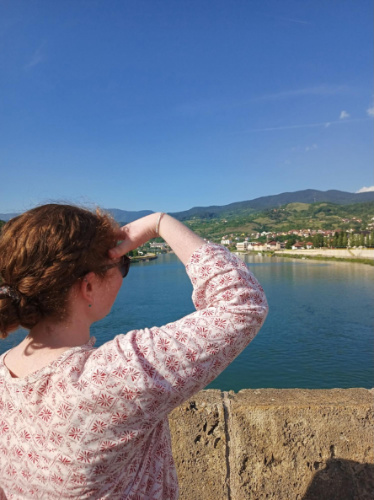 Ruthie Walters admiring the view in Drina River, Bosnia & Herzegovina