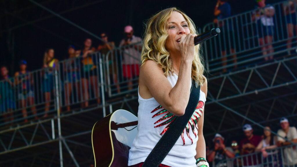 Sheryl Crow performing on Stage during Bonnaroo Arts And Music Festival