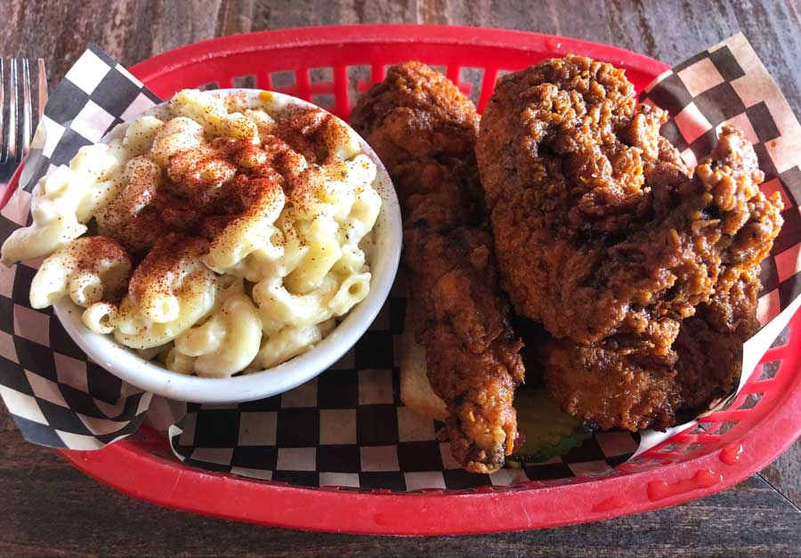 View of a macaroni and chicken from Sisters and Brothers