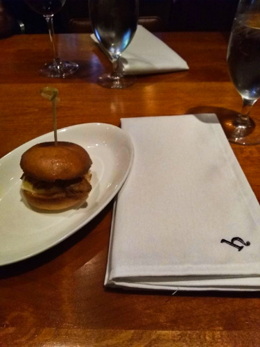 The sliders on the plate at Hy’s Steakhouse