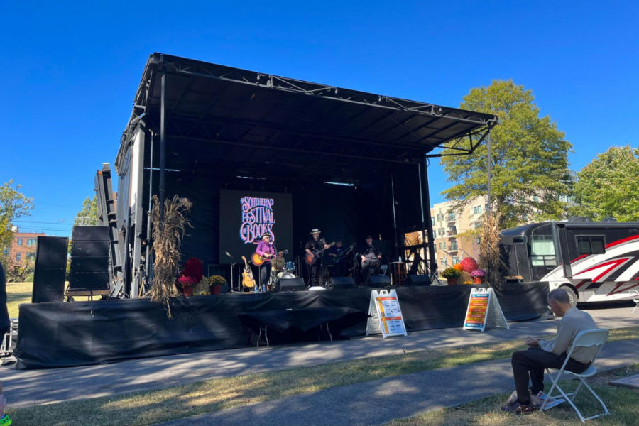 A band performing on stage at The Southern Festival of Books