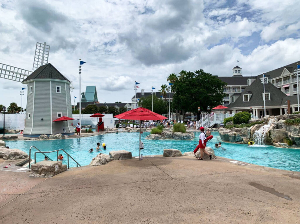 View of the Stormalong Bay pool area at Disney’s Yacht & Beach Club