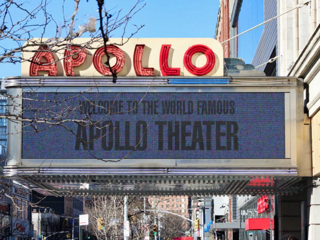 View of the signage of The Apollo Theater