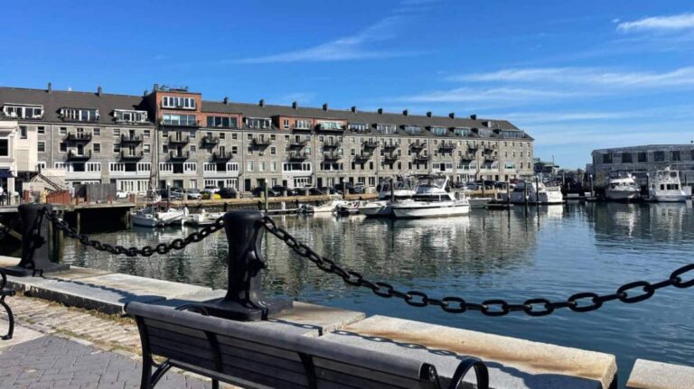 View of the Boston Harbor during summer season