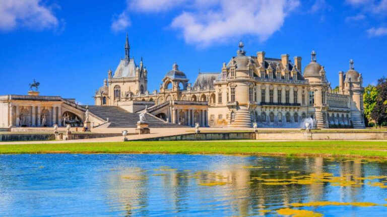 View of Blue sky over the Château de Chantilly