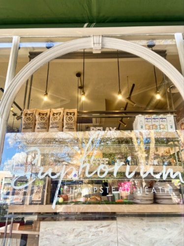 View of the storefront of the Eurphorium Hampstead Heath