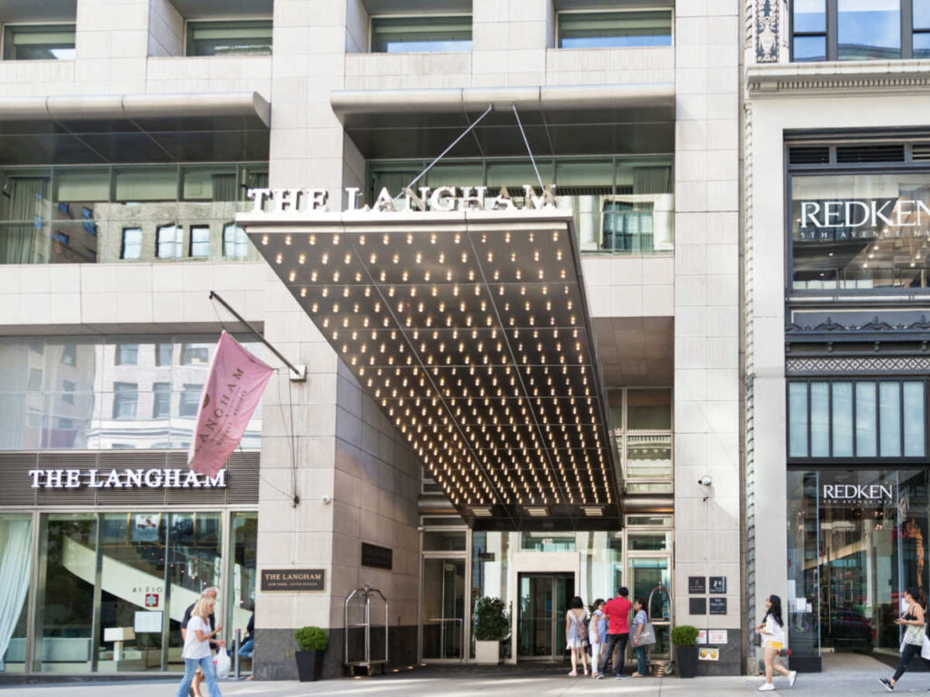 View of the exterior and entrance of The Langham