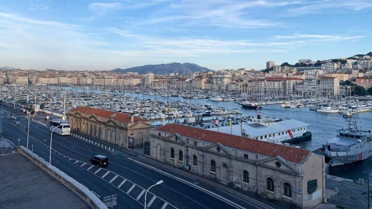 Aerial view of The Old Port in Marseille