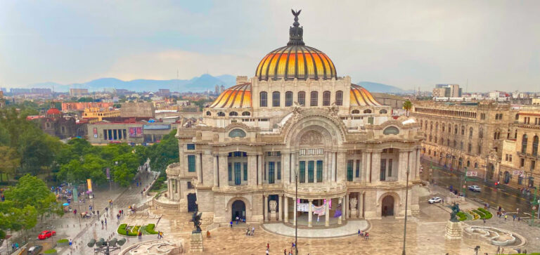 Aerial view of The Palacio de Bellas Artes