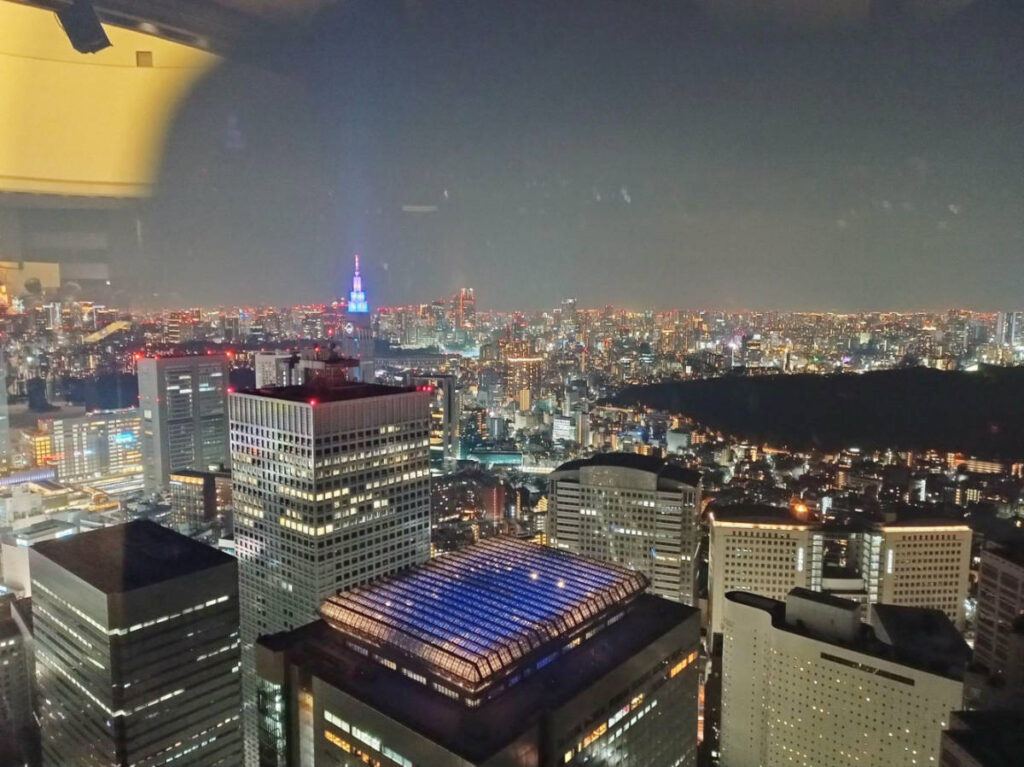Overlooking view of  Tokyo at night