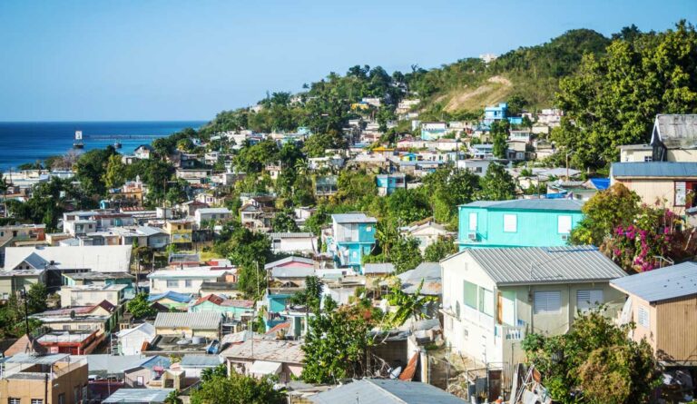 Overlooking view of the houses on the mountain side