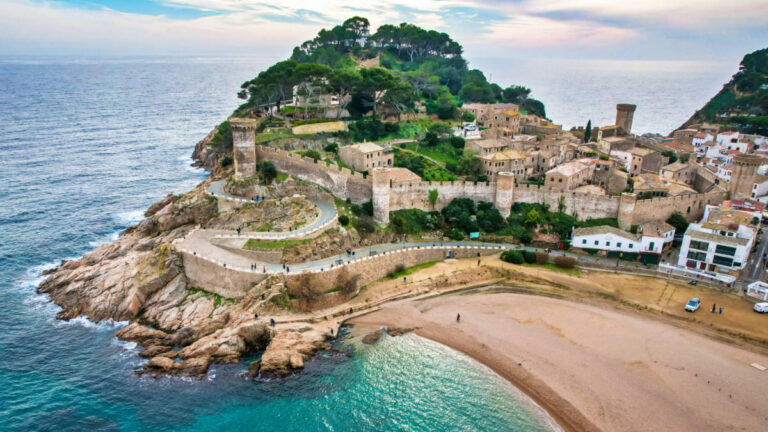 Aerial view of the town of Tossa de Mar