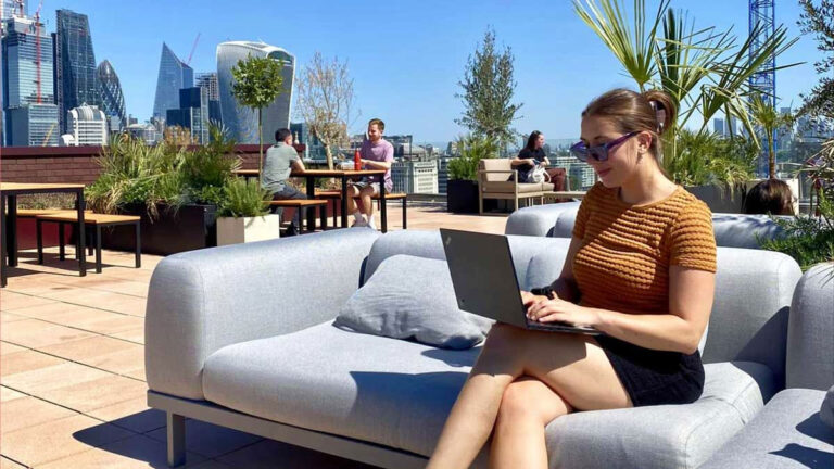 Travel Lemming Editor Taylor working on her laptop