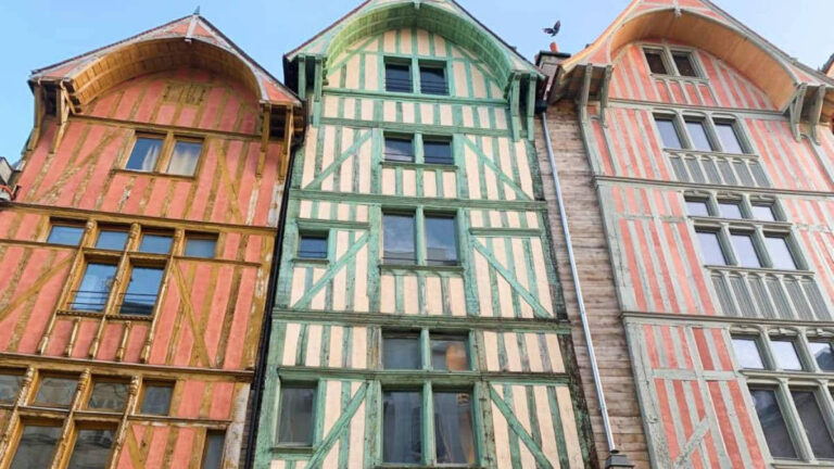 Exterior view of the colorful buildings