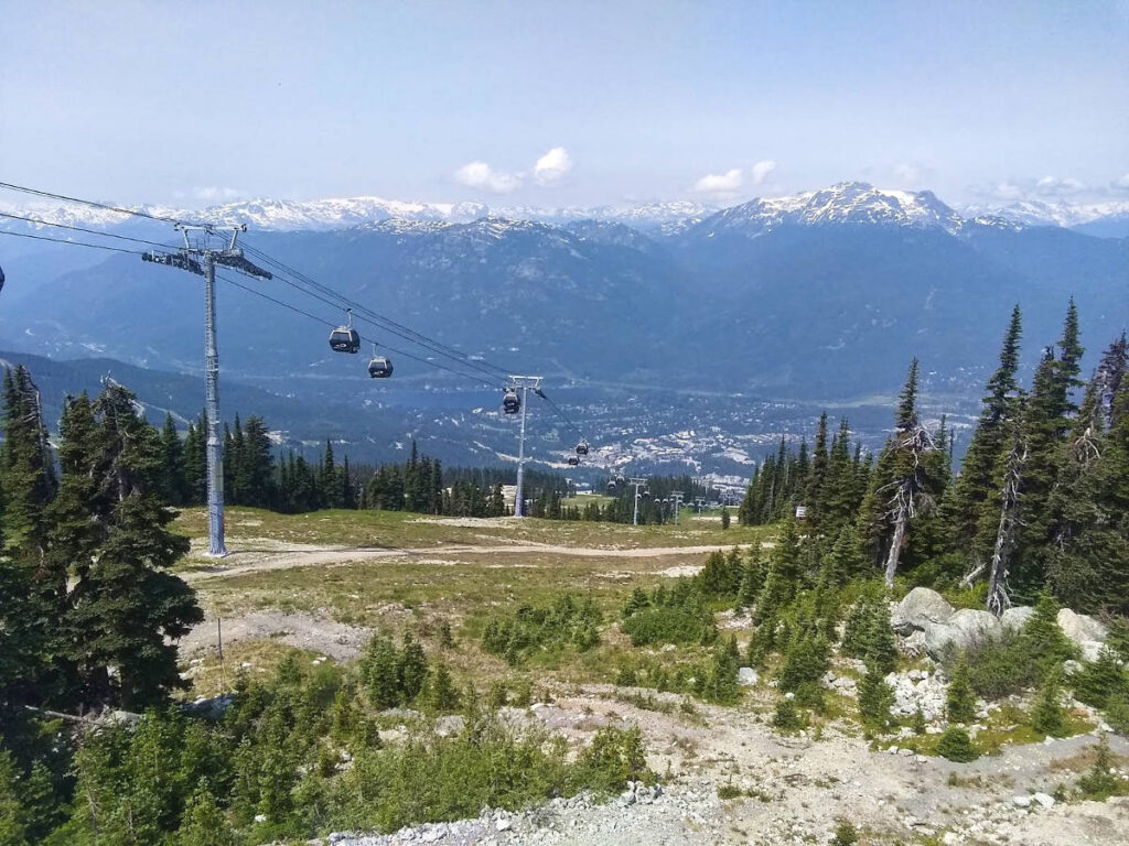 The gondolas and the scenic mountain views