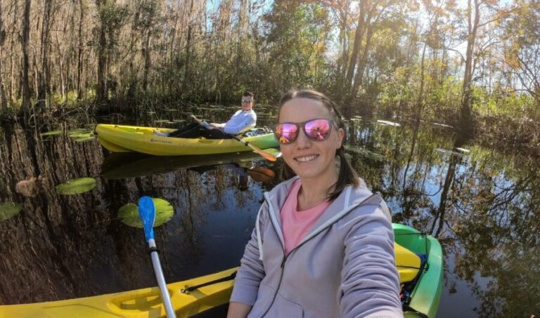 The author, Katie Neufeld in a kayak in Weeki Wachee Springs State Park